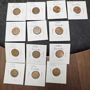 Canada 1 Cent, various years